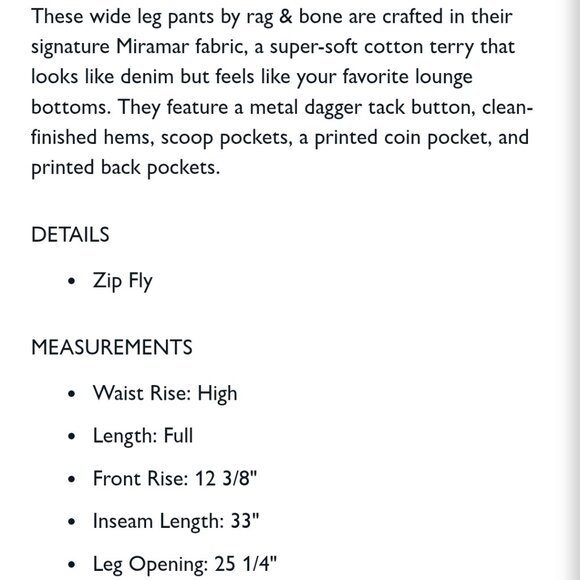 Rag & Bone Wide Leg Jeans - Picture 10 of 16